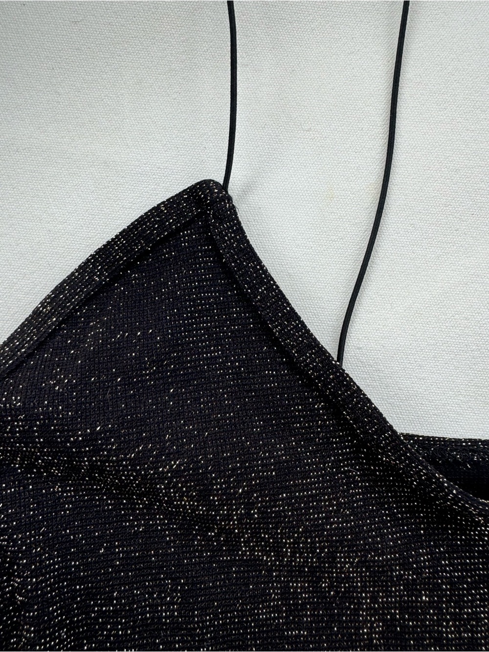 Intimately Free People Black and Metallic Gold Spaghetti Strap Cami Top - Picture 4 of 5